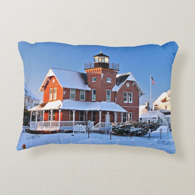 Almofada Decorativa Farol Girt mar, New-jersey (Verso)