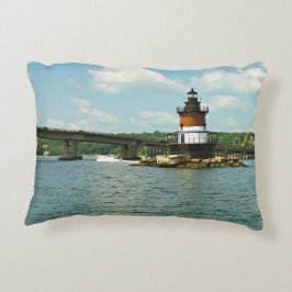 Almofada Decorativa Farol Plum Beach, Travesseiro de Destaque Rhode Is