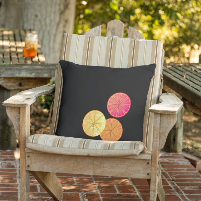 Almofada Decorativa Fatias de Citrus Retro (Cadeira)