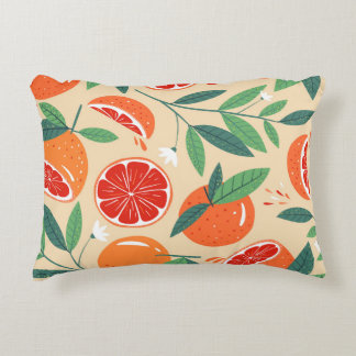 Almofada Decorativa Fatias de toranja, padrão uniforme moderno.
