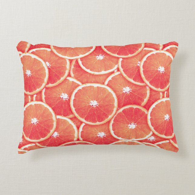 Almofada Decorativa Fatias de toranja rosa (Frente)