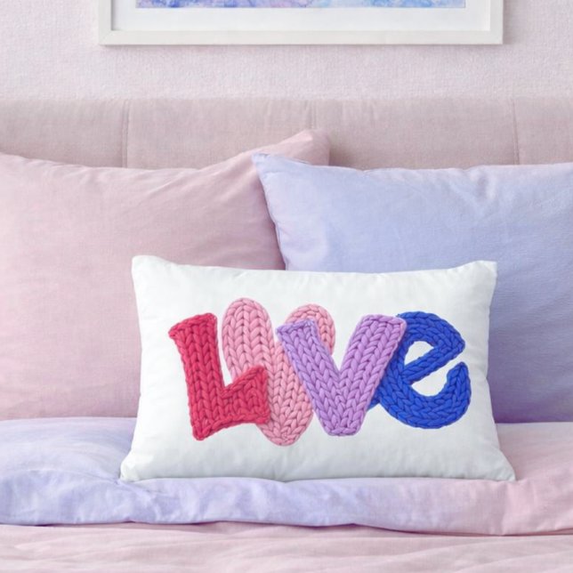 Almofada Decorativa Faux Crochet Love Accent Pillow (Criador carregado)