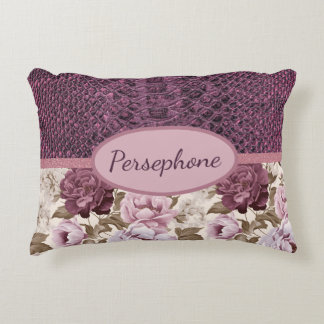 Almofada Decorativa Faux plum snakeskin floral