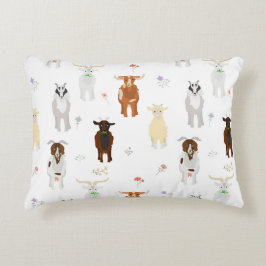 Almofada Decorativa Fazenda de Cabras Fofas Animais