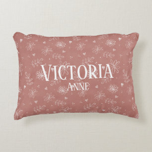 Almofada Decorativa Fazenda Floral Rosa e Branco Fofa