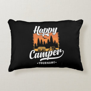 Almofada Decorativa Feliz acampamento caminhando Viagem Caravana