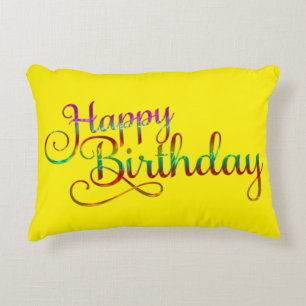 Almofada Decorativa FELIZ ANIVERSARIO - design de texto + suas