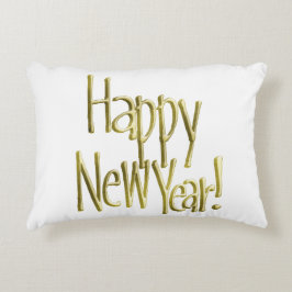 Almofada Decorativa Feliz ano novo - Texto Dourado (Adicionar Cor de F