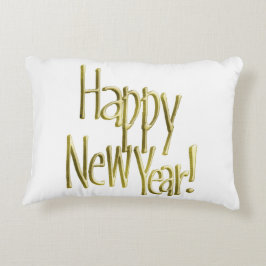 Almofada Decorativa Feliz ano novo - Texto Dourado (Adicionar Cor de F