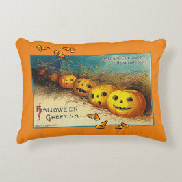 Almofada Decorativa Feliz Halloween Vintage Jack o'Lanterna