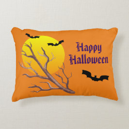 Almofada Decorativa Feliz Morcego De Halloween E Lua