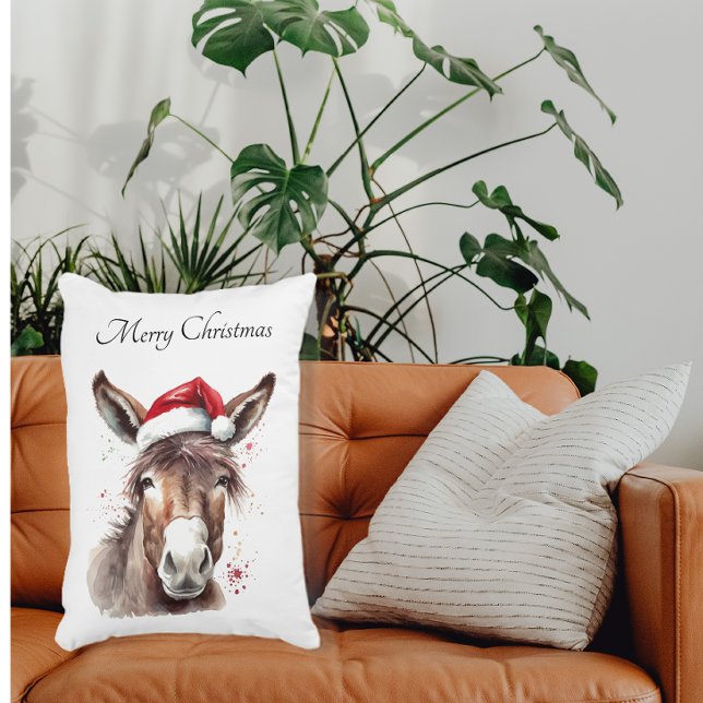 Almofada Decorativa Feliz Pequeno Cachorro de Natal, personalizado (Criador carregado)