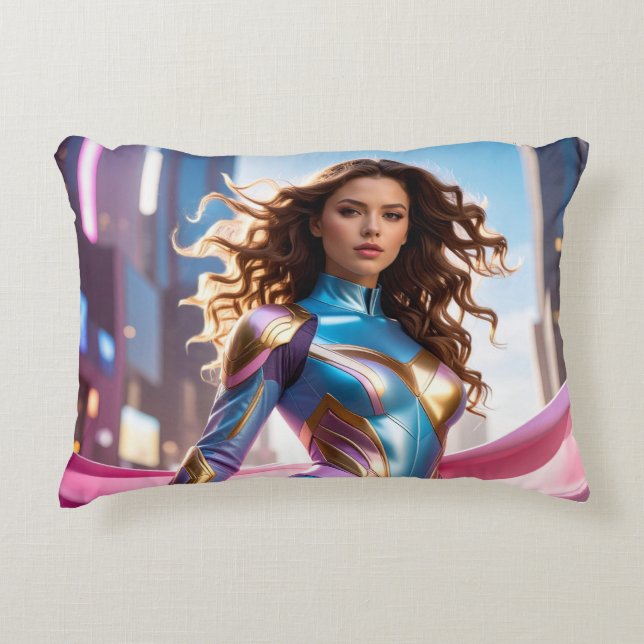 ALMOFADA DECORATIVA FEMALE SUPERHERO - SCI-FI FANTASY (Frente)