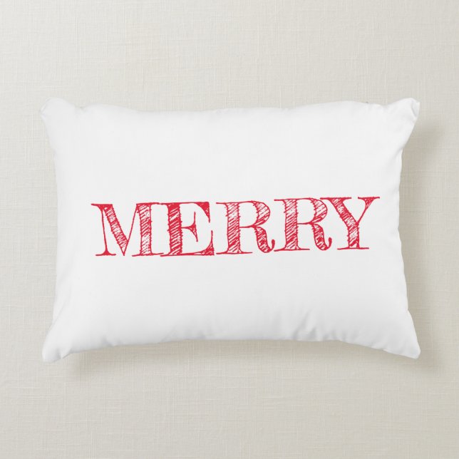 Almofada Decorativa Feriado de Natal Moderno de Texto Feriado (Frente)