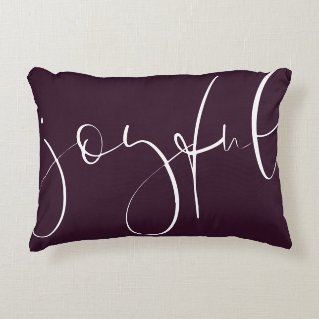 Almofada Decorativa Férias de plum de script alegre (Frente)