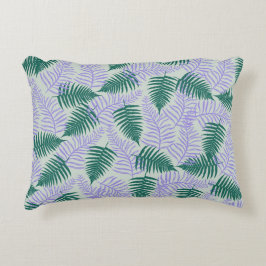 Almofada Decorativa Fern roxo verde deixa padrão de flores retrô 70s