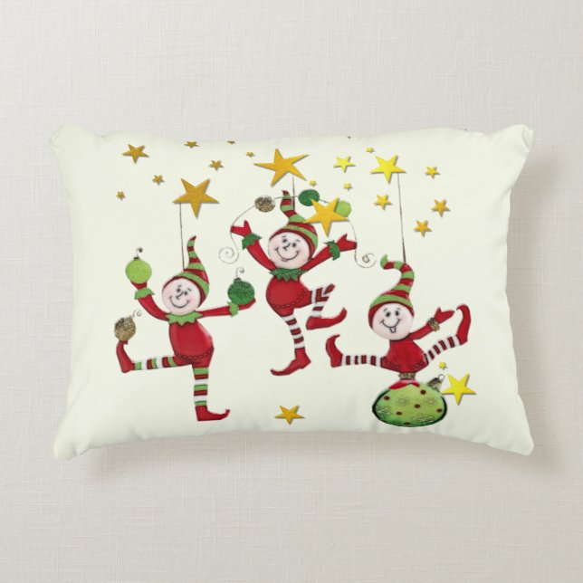 Almofada Decorativa FESFESFESElves, DECOR DE Natal (Frente)
