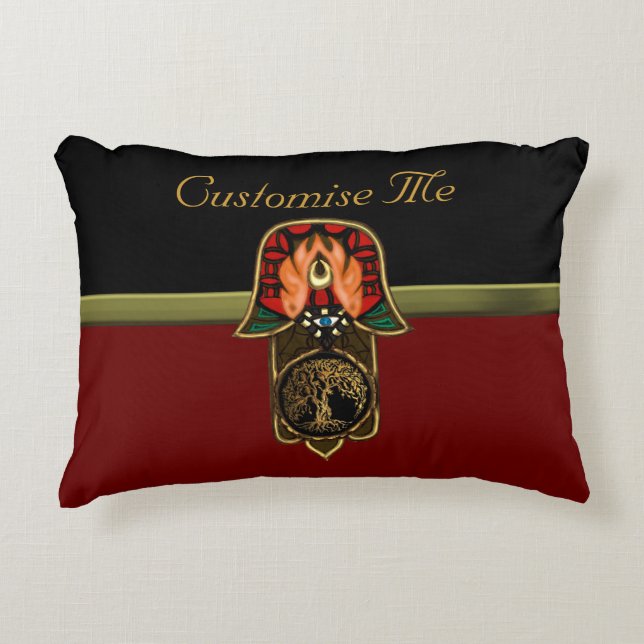 Almofada Decorativa Festa da Mão de Hamsa: Árvore da Vida (Frente)