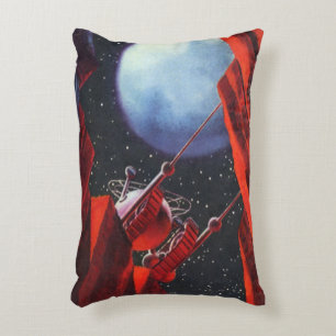 Almofada Decorativa Ficção Científica Vintage, Veículo Espacial de Cân