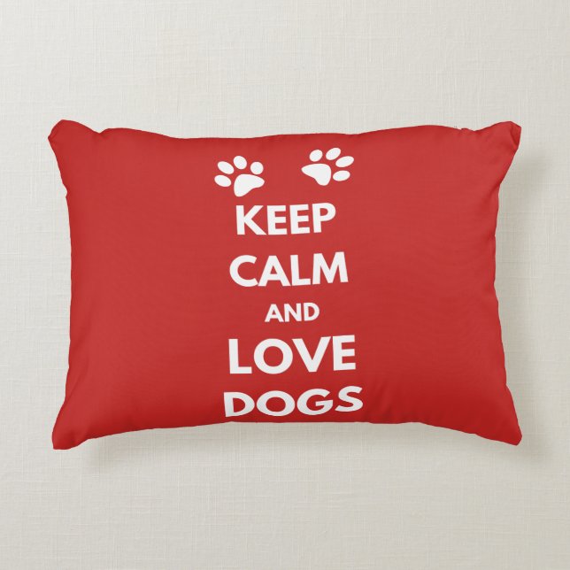 Almofada Decorativa Fique calmo e ame cachorros (Frente)