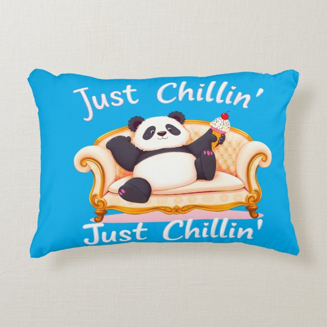 Almofada Decorativa Fique calmo e fique calmo com Sorvete (Frente)