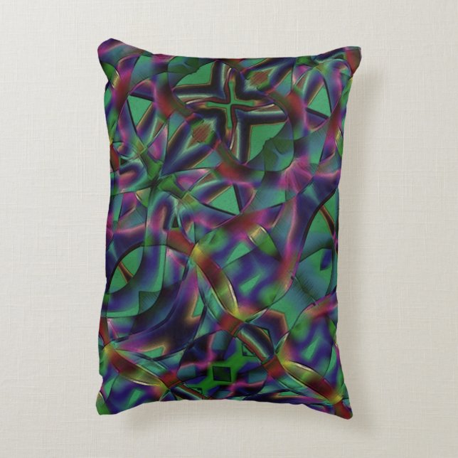 Almofada Decorativa Fitas intertecidas de cor escurecida (Verso(Vertical))