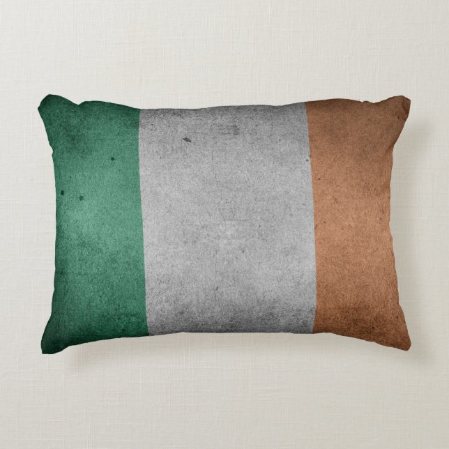 Almofada Decorativa Flag of Ireland Grunge Style (Frente)
