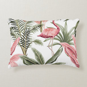 Almofada Decorativa Flamingo, bananeiras e galáxias, cor-de-rosa, trop