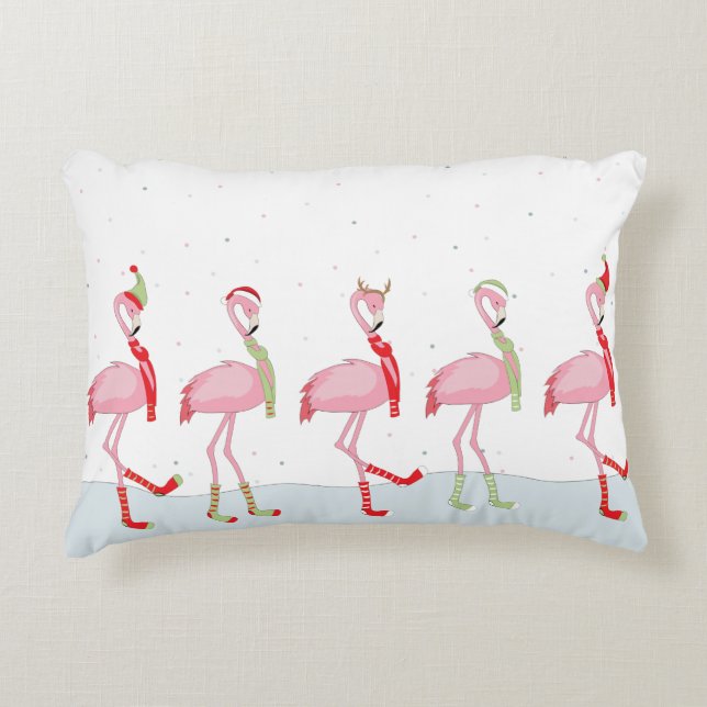 Almofada Decorativa flamingo de Natal (Frente)
