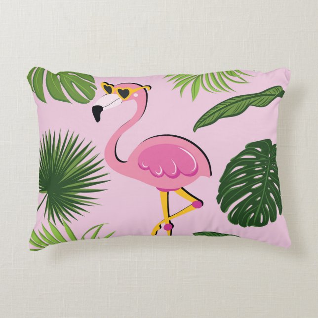 Almofada Decorativa Flamingo Palm Sai Design Tropical (Frente)