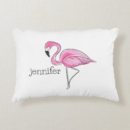Almofada Decorativa Flamingo rosa, pré-disquete tropical personalizado