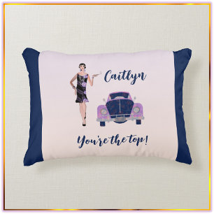 Almofada Decorativa Flapper Vintage de 1920 e antiquado sotaque do car