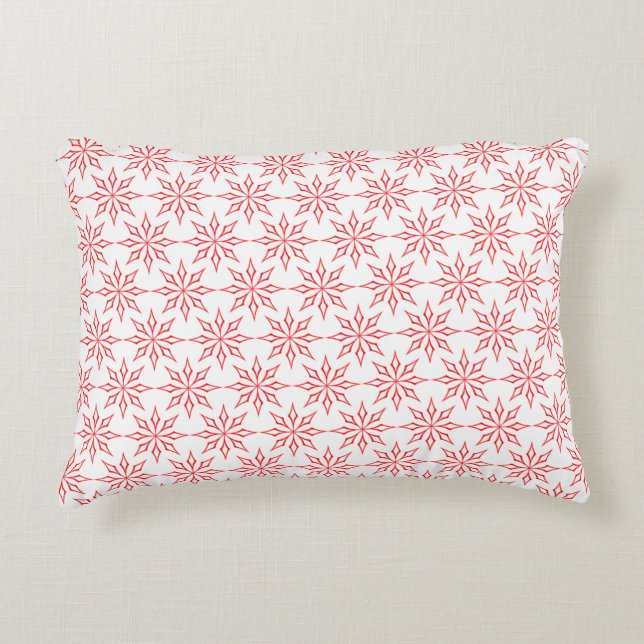 Almofada Decorativa Flocos de neve vermelhos (Frente)