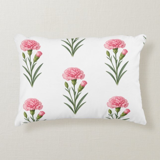 Almofada Decorativa Flor Carnation Botânica de Janeiro (Frente)