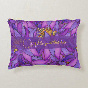 Almofada Decorativa Flor de Lotus Pintado À Mão