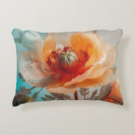 Almofada Decorativa Flor Laranja Delicada