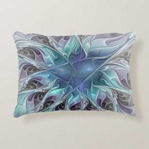 Almofada Decorativa Flor moderna abstrata do Fractal do Flourish com