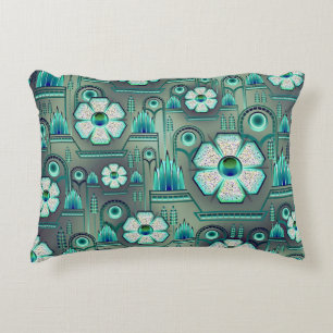 Almofada Decorativa Flor verde de turquesa