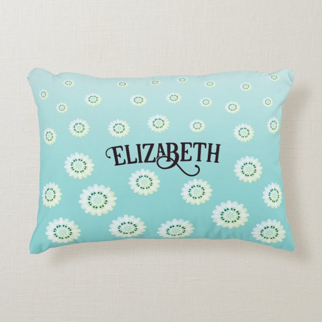 Almofada Decorativa Floral azul claro personalizado (Frente)