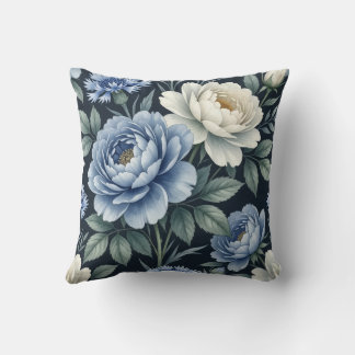 Almofada Decorativa Floral Azul Estilo Vintage