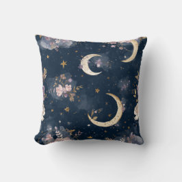 Almofada Decorativa Floral Lua e Estrelas