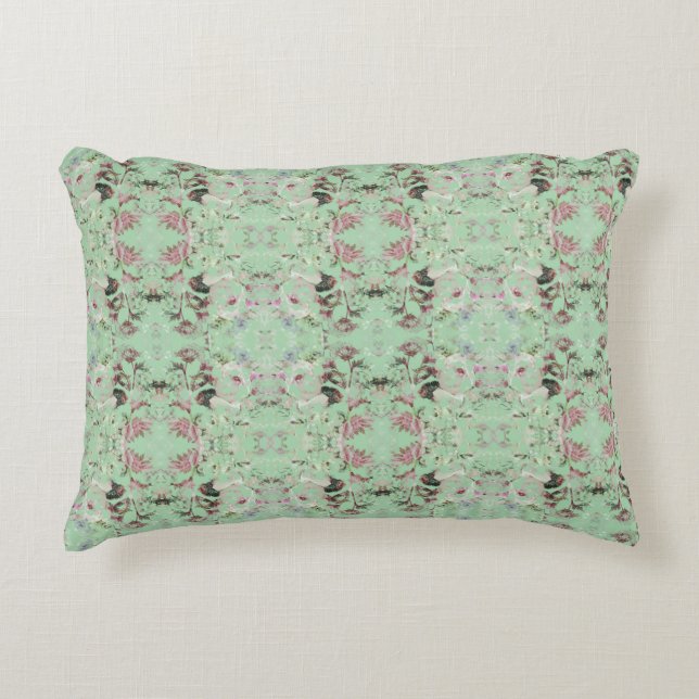 Almofada Decorativa Floral Mint Sherbet (Frente)