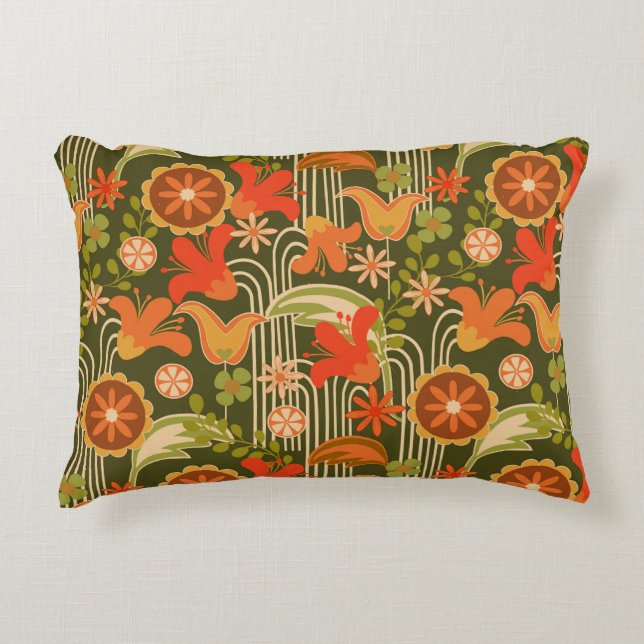 Almofada Decorativa Floral retrô -  (Frente)