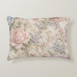 Almofada Decorativa Floral Rosa Peônia Rosa Chic Desgastado Vintage