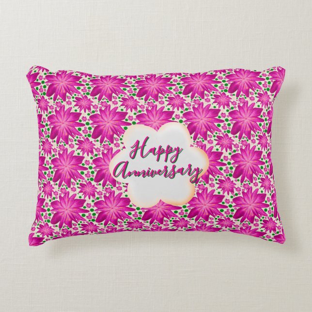 Almofada Decorativa Floral rosa personalizado e customizado  (Frente)