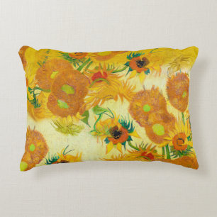 Almofada Decorativa Flores Amarelas Vibrantes Laranja Girassóis Pintur