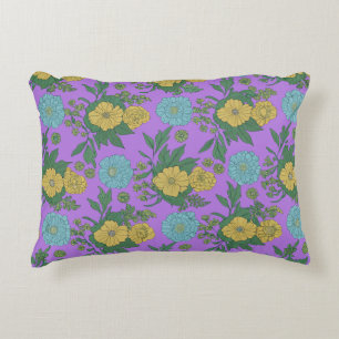Almofada Decorativa "Flores Amarelas Vintage e Hortelã"