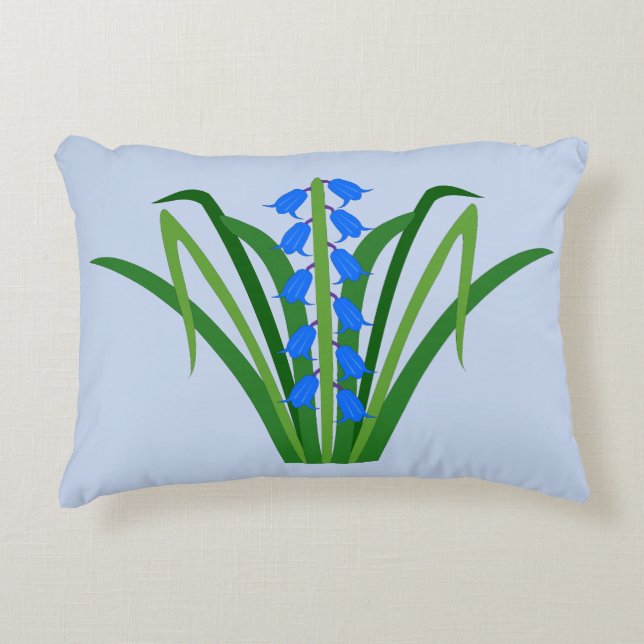 Almofada Decorativa Flores Bluebell Bebê Menino Primavera (Frente)