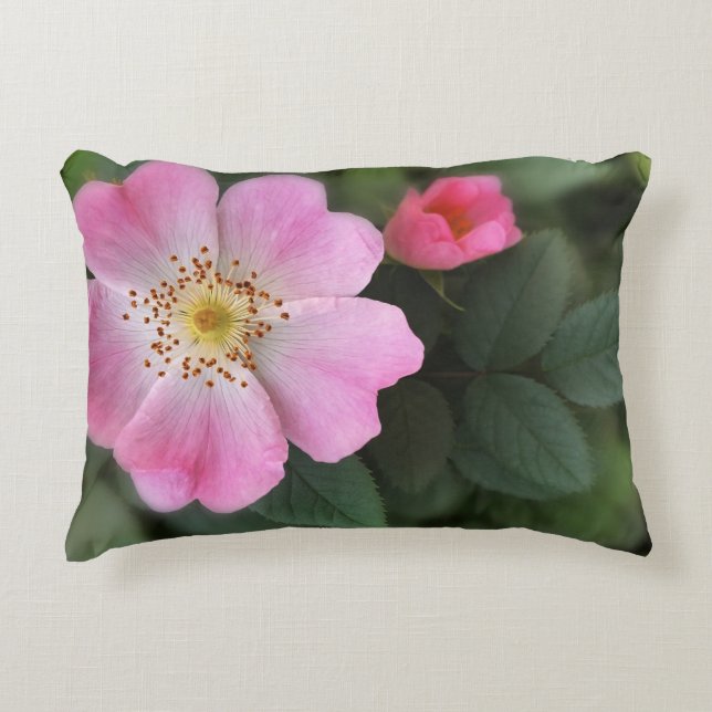 Almofada Decorativa flores cor-de-rosa (Frente)
