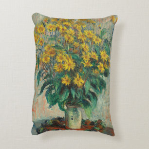 Almofada Decorativa Flores de Alcachofra de Jerusalém por Claude Monet